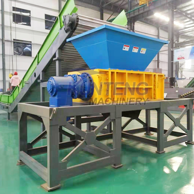 Dual Axis Metal Waste Shredder Industrial Waste Plastic Waste Shredder Automotive Parts Scrap Metal Shredder - Color: Customized