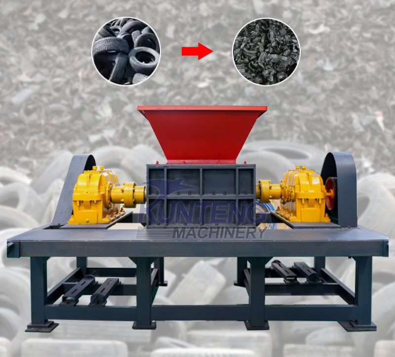 Dual axis metal waste shredder industrial waste plastic waste shredder automotive parts scrap metal shredder