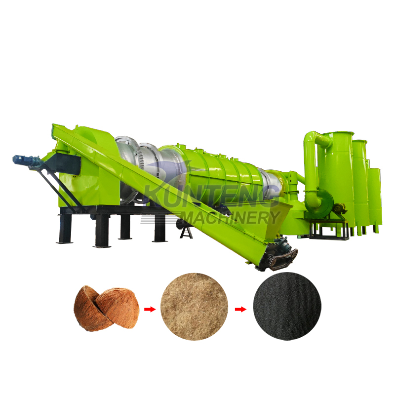 Sawdust Rice Husk Carbonization Equipment Continuous Drum Carbonization Furnace Coconut Shell Palm Shell Carbonization Furnace - Briquette Size: Customized