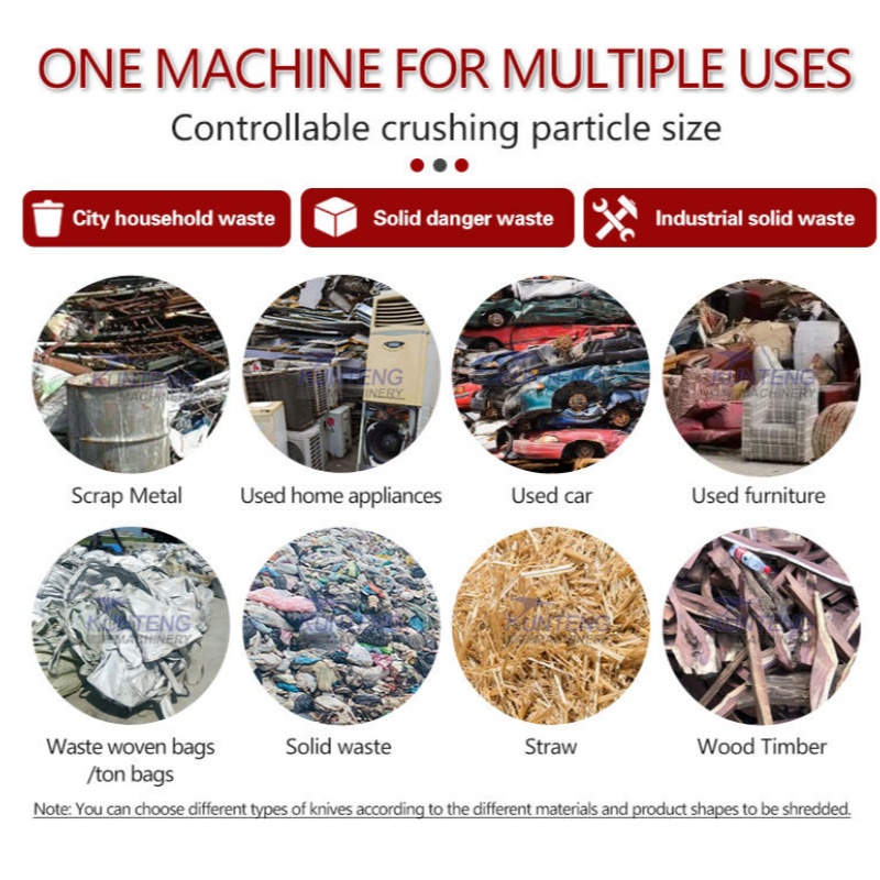 Waste Tire Shredder Car Waste Parts Shredder Household Waste Treatment Equipment - Application: Plastic