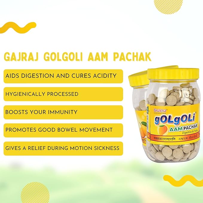 Golgoli Tablets For Digestion - Moisture-free, Easy-to-consume Supplement | Relief From Indigestion And Bloating For Adults