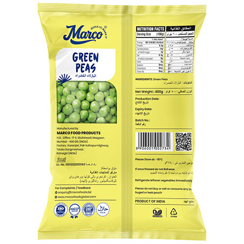 400gm Marco Frozen Green Peas