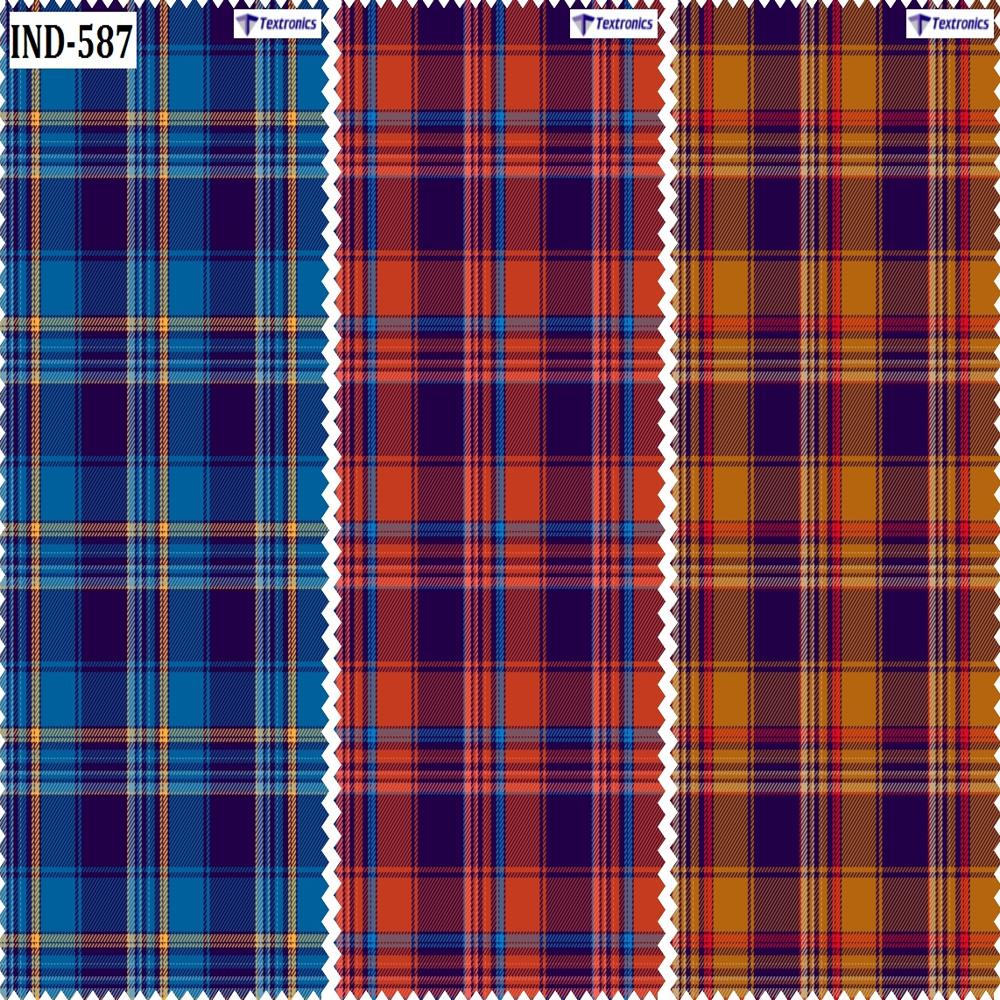 Yarn Dyed Broken Twill Check Shirt Fabrics