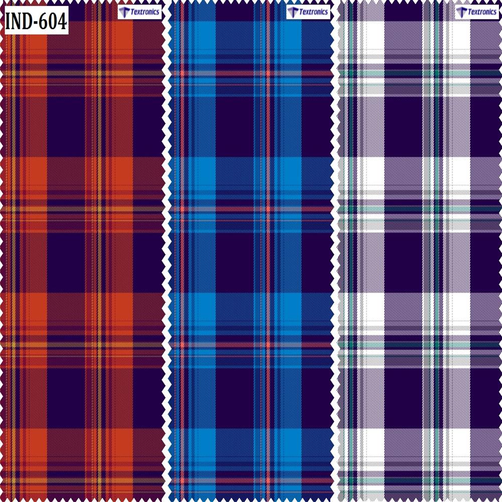 Cotton Indigo Check Fabrics - Attributes: Washable