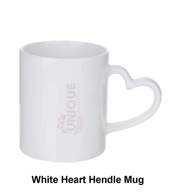 Printed Heart Handle Mug - Capacity: 350 Milliliter (Ml)