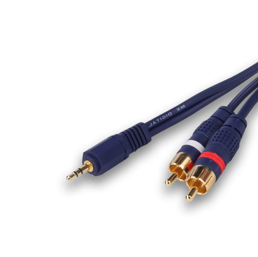 Mx Ep Stereo Male To Male Rca Cord (Gold Plated) Ofc Cable - Color: Blue