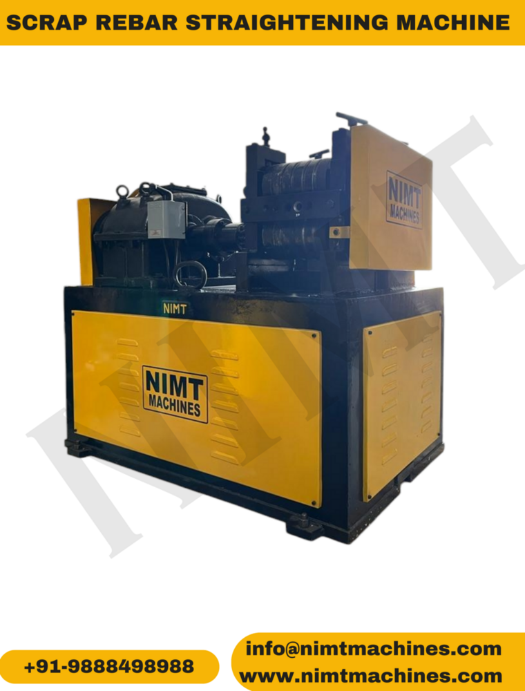 Scrap Rebar Straightening Machine - Color: Yellow