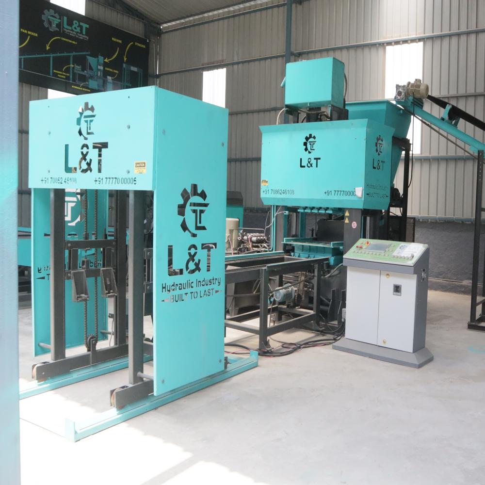 Automatic Fly Ash Brick Making Machine- 10 Cavity - Color: Green And Black