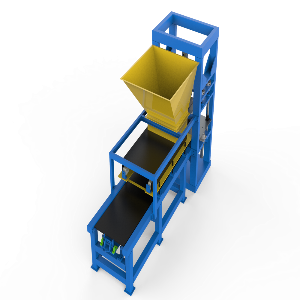 Cement Bricks Making Machine - Color: Green Paint Coated