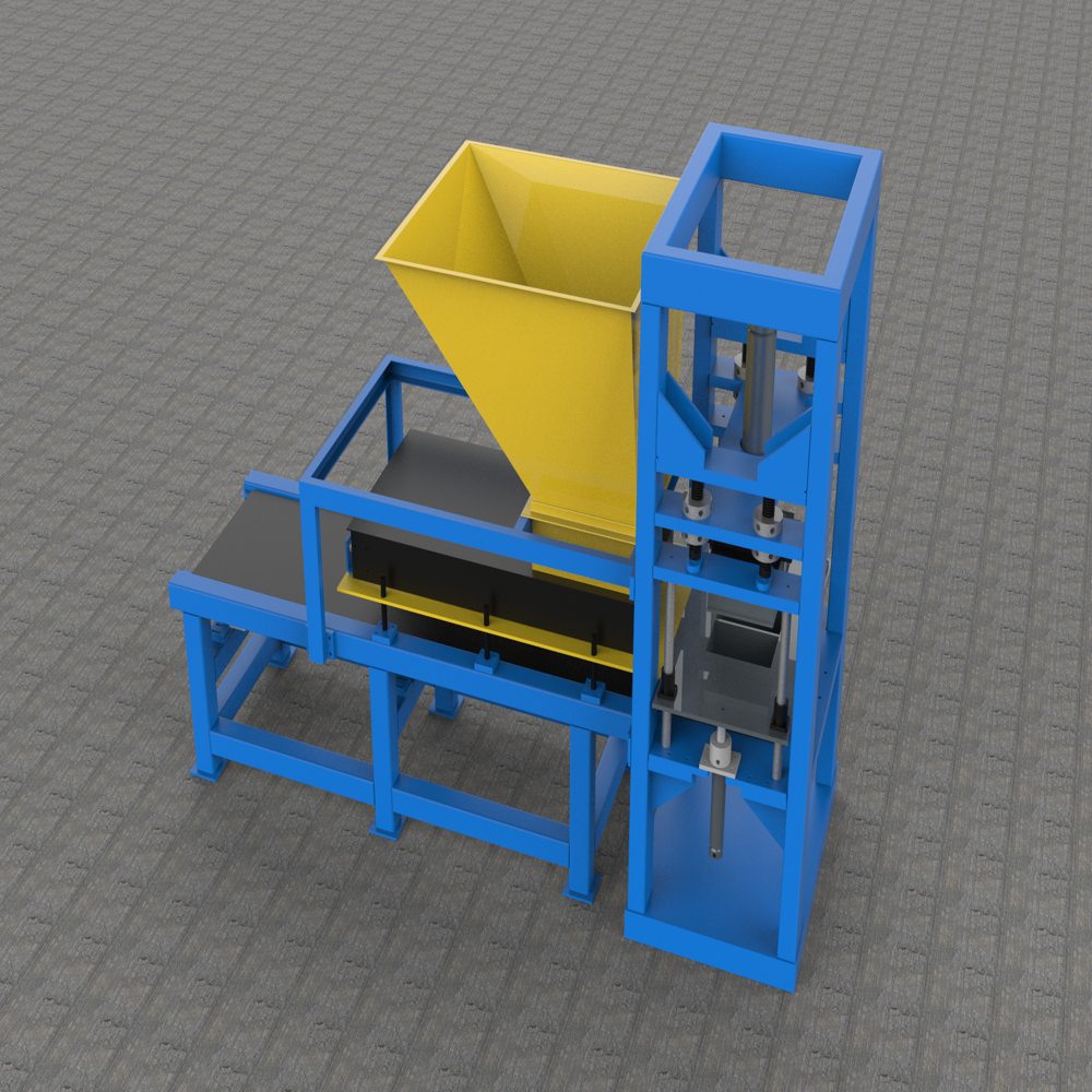 Cement Bricks Making Machine - Color: Green Paint Coated