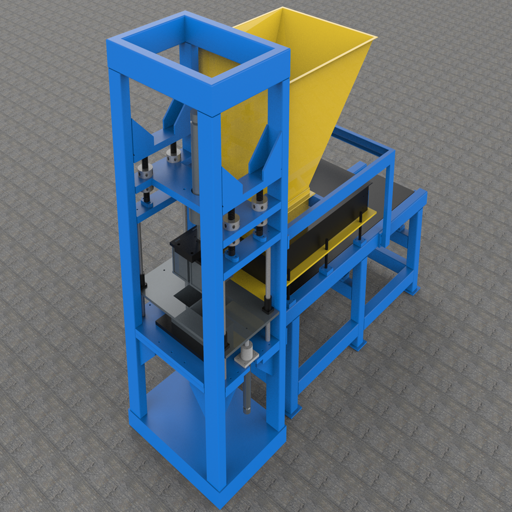 Cement Bricks Making Machine - Color: Green Paint Coated