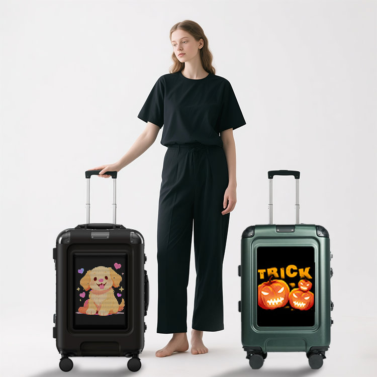 APP Control Smart LED Display Suitcase | Bluetooth Programmable Travel Luggage with RGB Screen a   Model L4