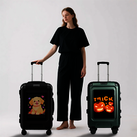 App Control Smart Led Display Suitcase | Bluetooth Programmable Travel Luggage With Rgb Screen A   Model L4 - Color: Black