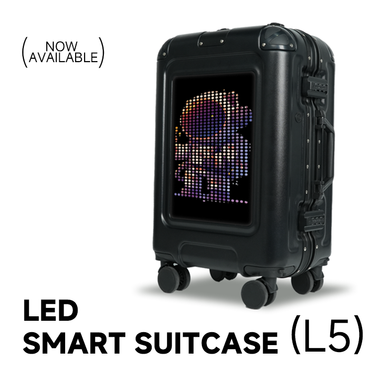 App Control Smart Led Display Suitcase | Bluetooth Programmable Travel Luggage With Rgb Screen A Model L4