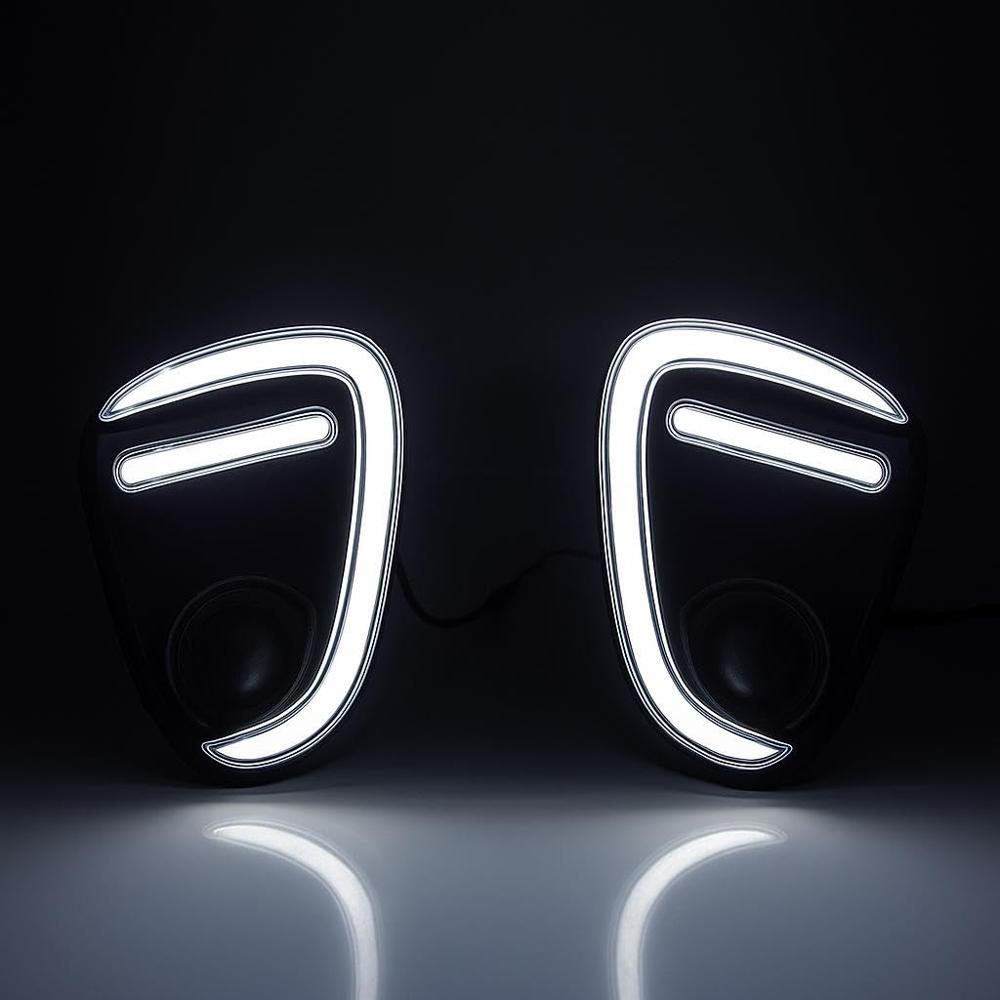 K D Drl Led Fog Lamp Cover With Turn Signal Indicator For Maruti Suzuki Baleno Dual Color White And Yellow 2018-2022 Model Compatible - Body Material: Plastic