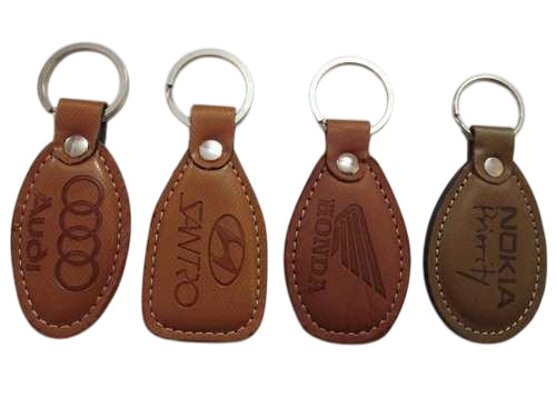 Leather Keychain - Color: Brown
