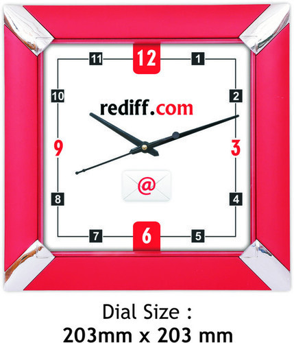 Office Wall Clock - Color: Red