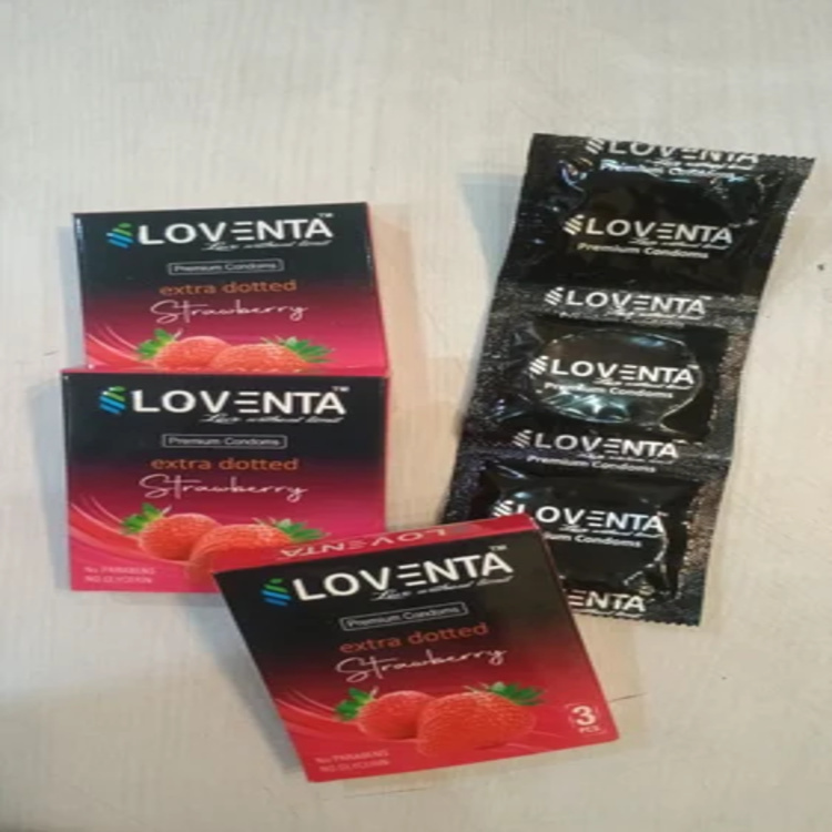 Dotted Condom - Flavor: Chocolate/ Strawberry/ Banana/ Jasmin /Vanilla.