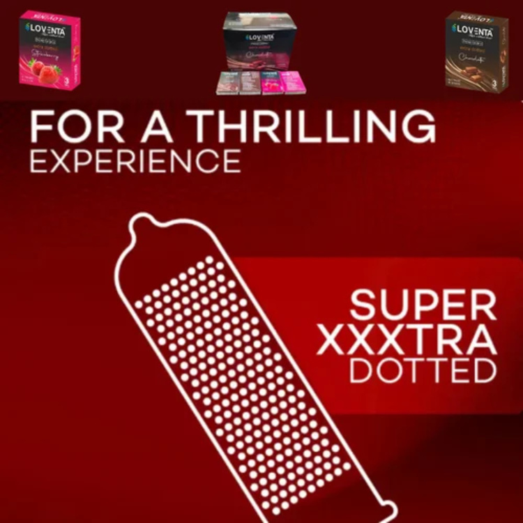Dotted Condom - Flavor: Chocolate/ Strawberry/ Banana/ Jasmin /Vanilla.