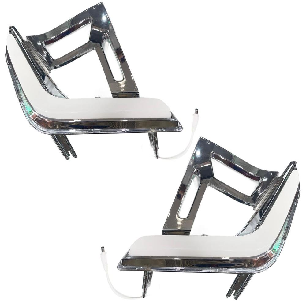 K D Led DRL Compatible for MAGNITE 2021 with Indicator(Set of 2) with wirings, with Chrome