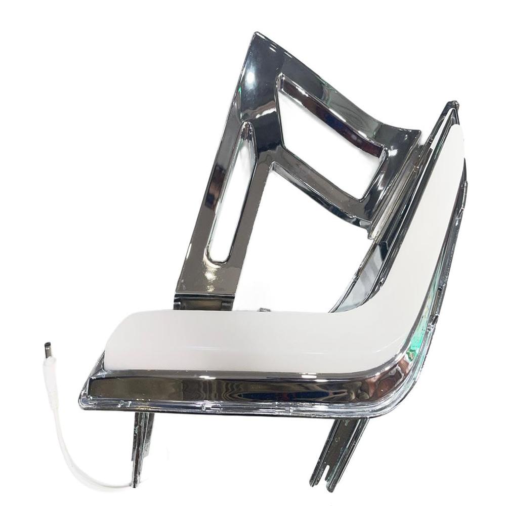 K D Led DRL Compatible for MAGNITE 2021 with Indicator(Set of 2) with wirings, with Chrome