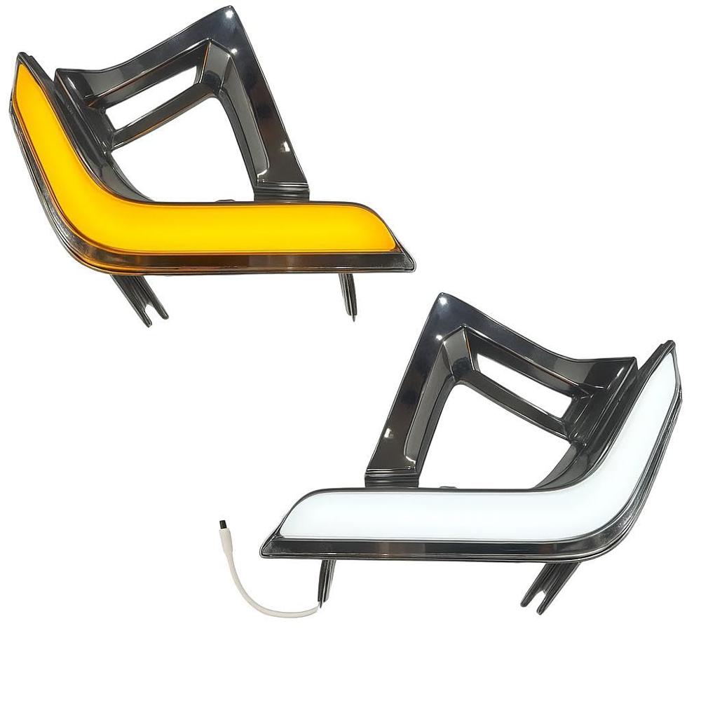 K D Led DRL Compatible for MAGNITE 2021 with Indicator(Set of 2) with wirings, with Chrome