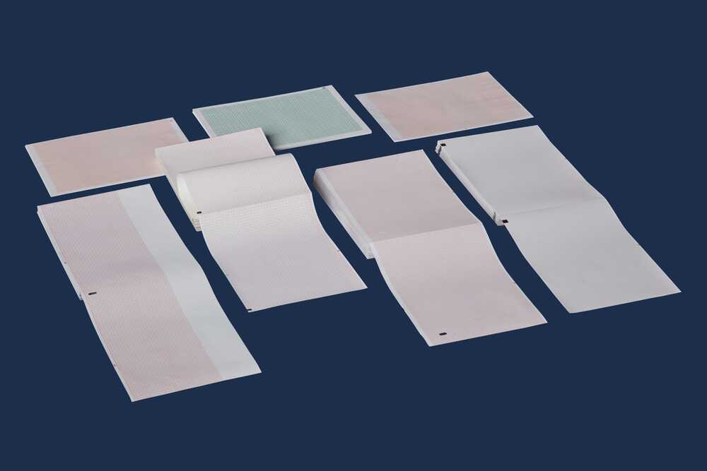 Emco Sonicad - Coated Paper, 210mm X 295mm Size, Smooth Surface For Accurate Ecg Readings, 55-60 Gsm Thickness, Suitable For All Ecg Machines