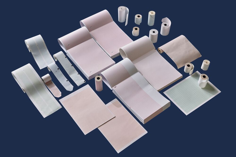 Nst/ctg Paper For Philips - Coated Paper, 150mm X 100mm, White, 55-60 Gsm, 200 Sheets | Smooth Surface, Compatible With Ecg Machines