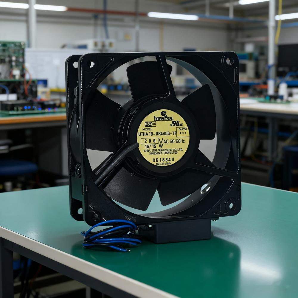 IKURA UTHA 1B-US4556-TP 200V 16/15W 12038mm Ball Bearing 3000rpm Plastic Blade Axial Cooling Fan