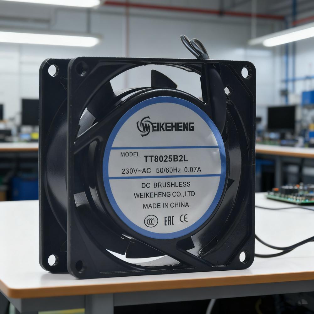 WEIKENHENG TT8025B2L 230V Cabinet Inverter Ball Bearing Plastic Blades Electric Power Source Cooling Fan