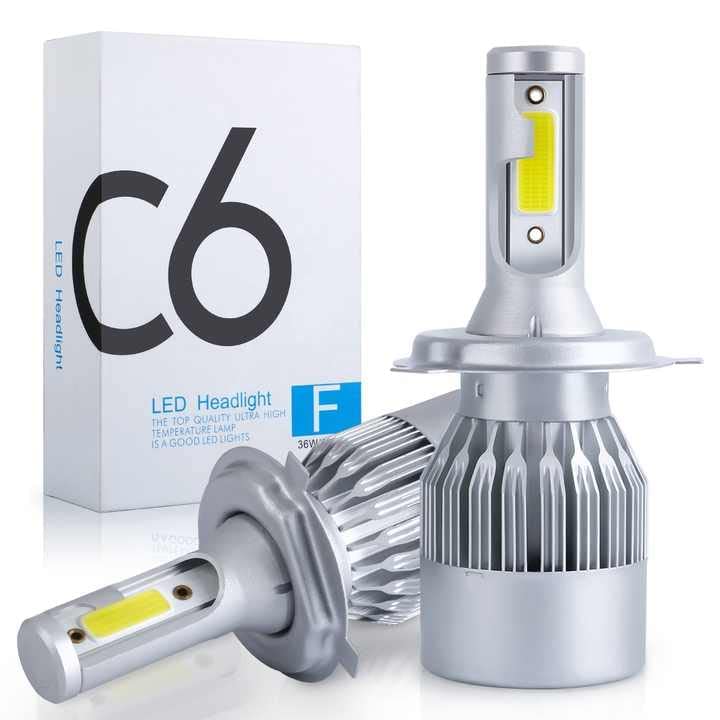 C6 White Hid Bulb H4 (50W) Pair (Universal For All Car) - Capacity: 1 Pcs/Hr