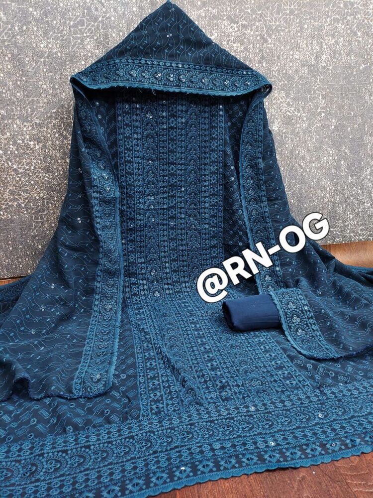 Georgette Suit Material With Dupatta - Color: Pink