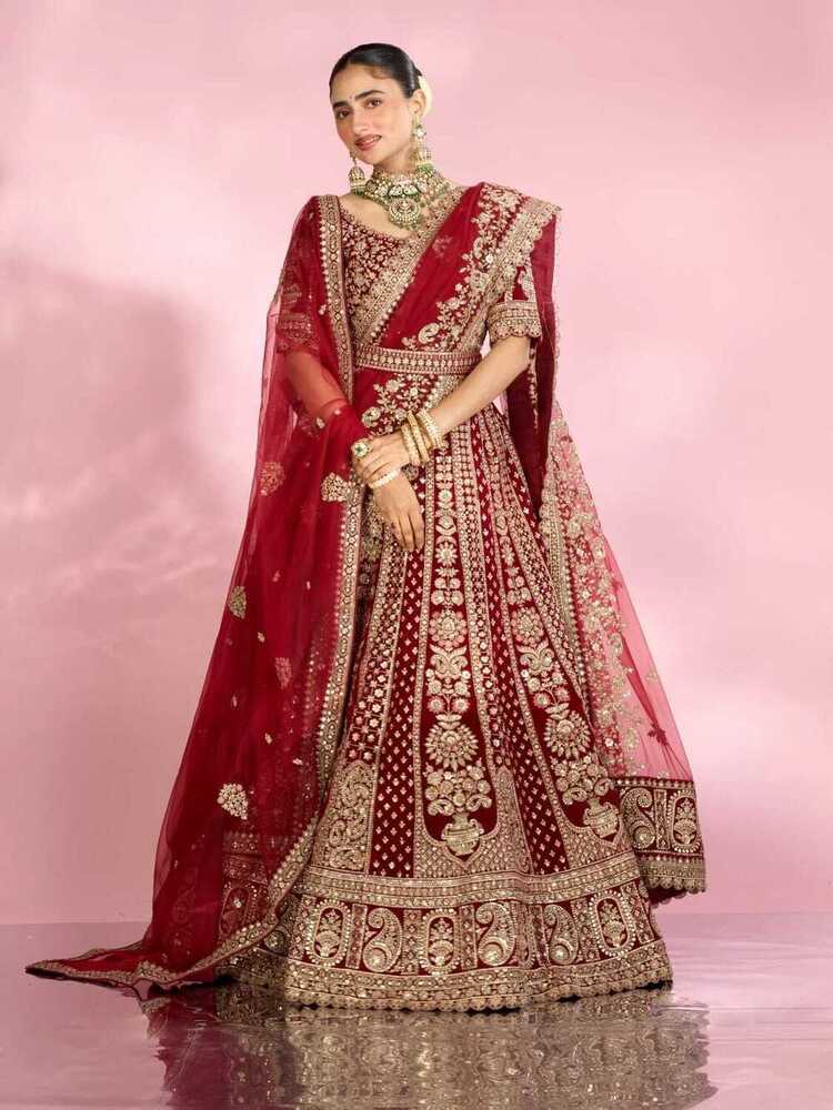 Ladies Bridal Lehenga - Color: Maroon