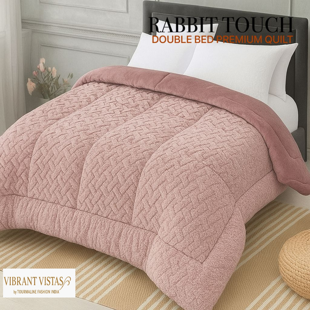 RABBIT TOUCH - LUXURY PREMIUM REVERSIBLE CLOUDY WINTER QUILT/RAJAI