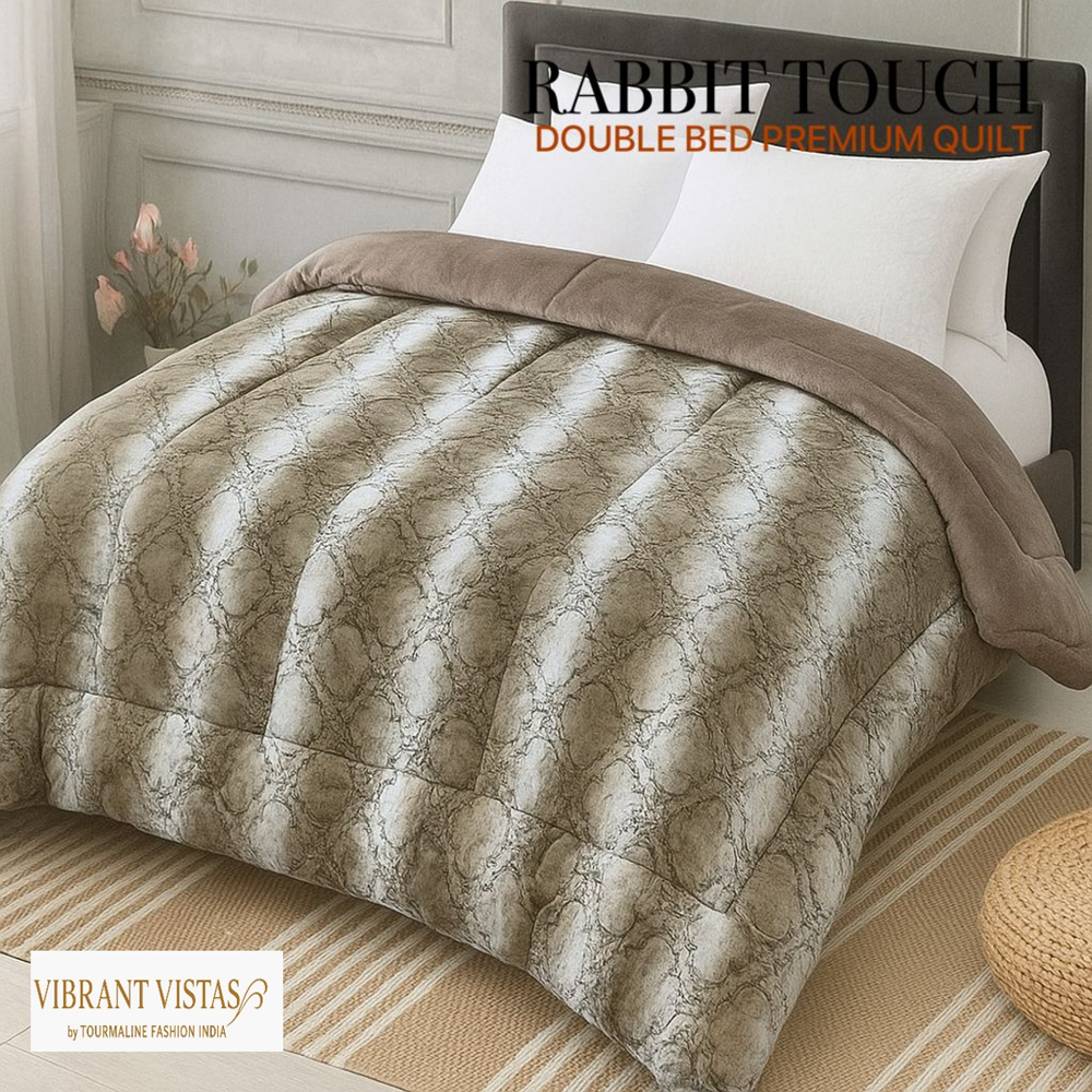 RABBIT TOUCH - LUXURY PREMIUM REVERSIBLE CLOUDY WINTER QUILT/RAJAI