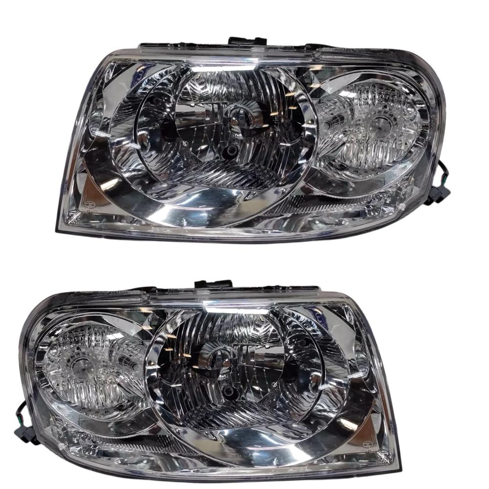 K D Headlight Assembly For Tata Safari 2005-2017 Chrome - Body Material: Plastic