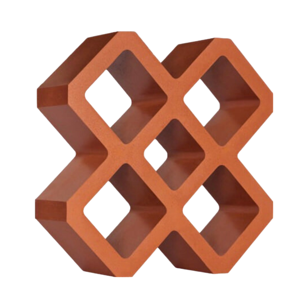 Terracotta Clay Jali - 8 X 8 X 2.5 Inch | Natural Red Finish, Durable High-quality Clay, Perfect For Decorative Elements And Ventilation Points