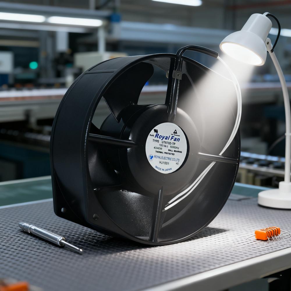 ROYAL FAN UT670D-TP AC 100V 43/40W 50/60HZ 12038mm Ball Bearing Electric Axial Cooling Fan 