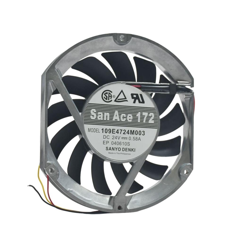 SANACE 109E4724M003 DC 24V 0.58A 17251mm Ball Bearing Electric Axial Flow Cooling Fan 