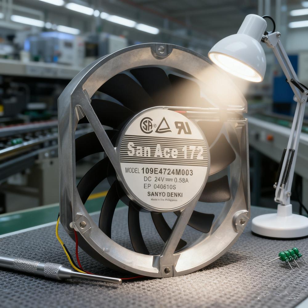 SANACE 109E4724M003 DC 24V 0.58A 17251mm Ball Bearing Electric Axial Flow Cooling Fan 