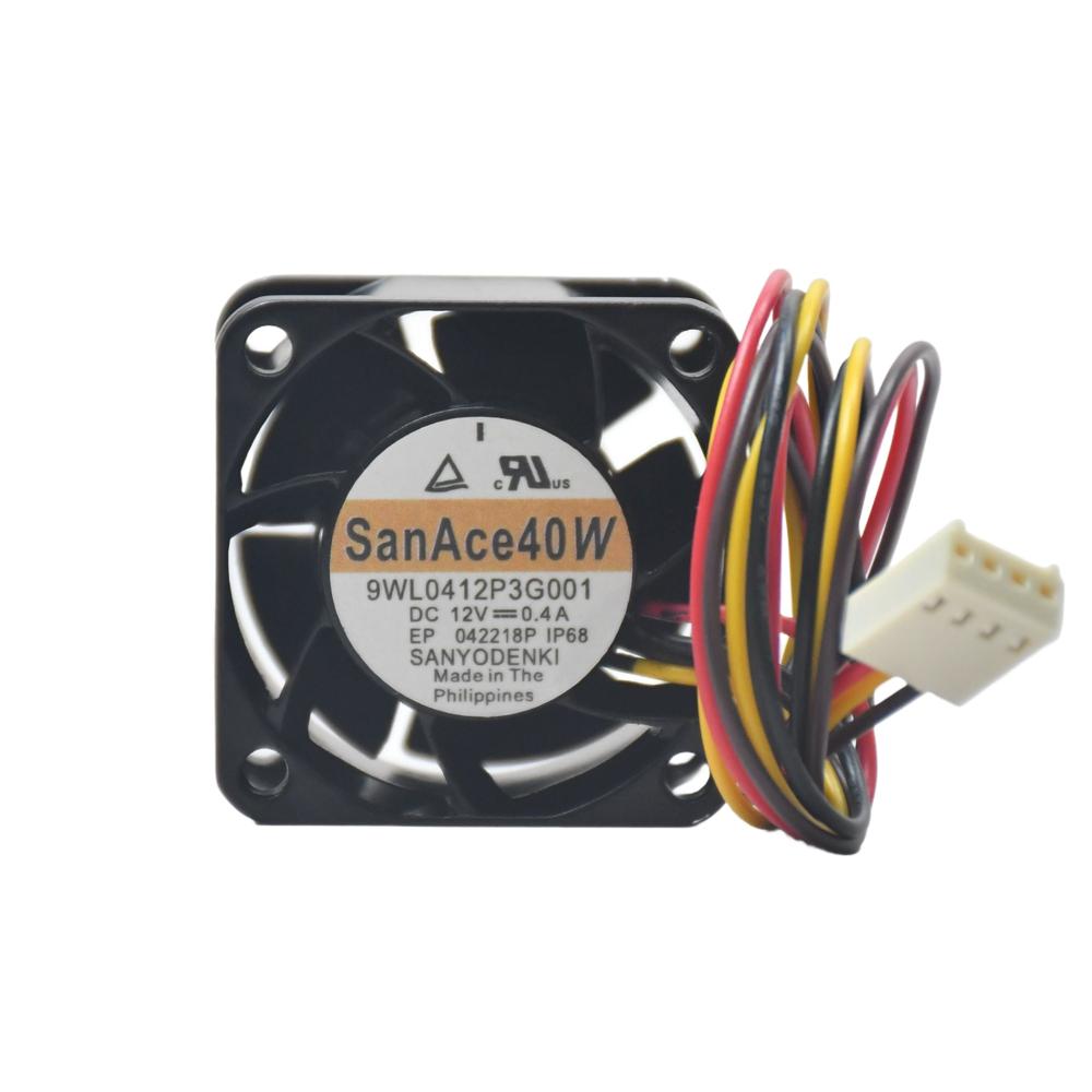 SANACE 9WL0412P3G001 12V 0.4A 4020mm High-Temperature Resistant Aluminum Axial Cooling Fan