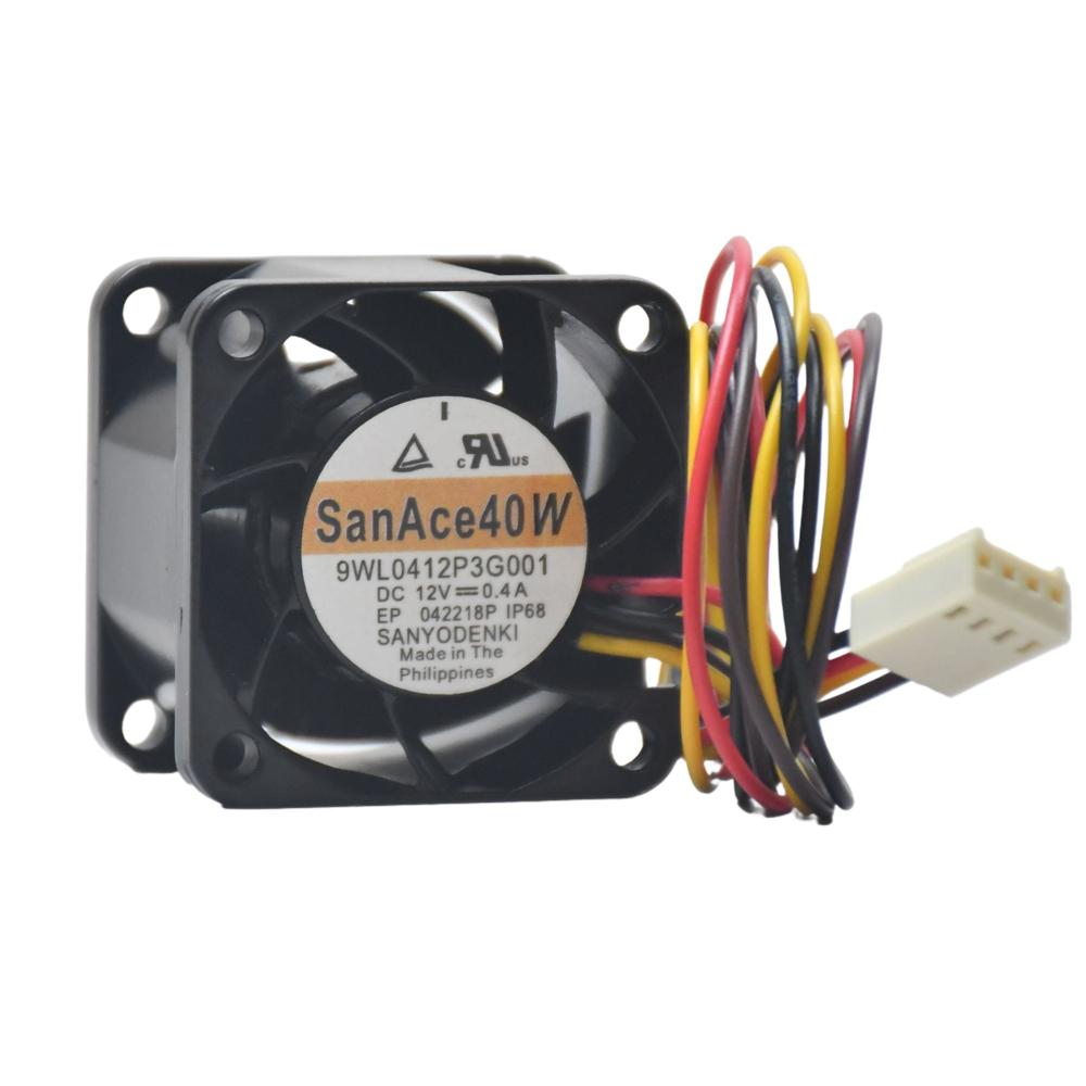 SANACE 9WL0412P3G001 12V 0.4A 4020mm High-Temperature Resistant Aluminum Axial Cooling Fan