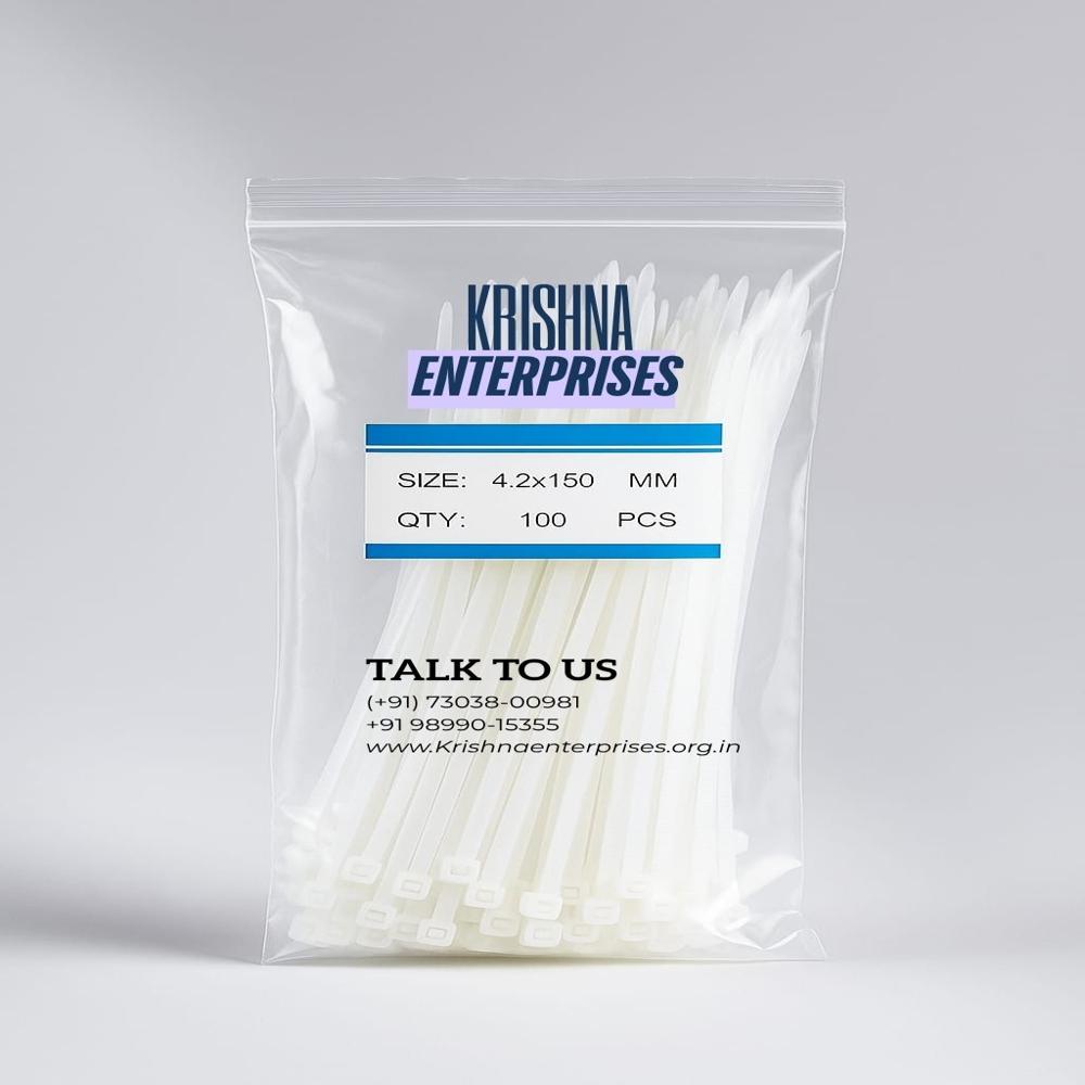 Self Locking Nylon Cable Tie - Color: White