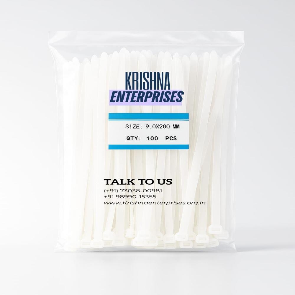 200x3.6 Mm Nylon Cable Tie - Color: White