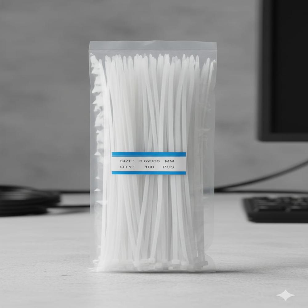 9x350 MM Black Nylon Cable Tie