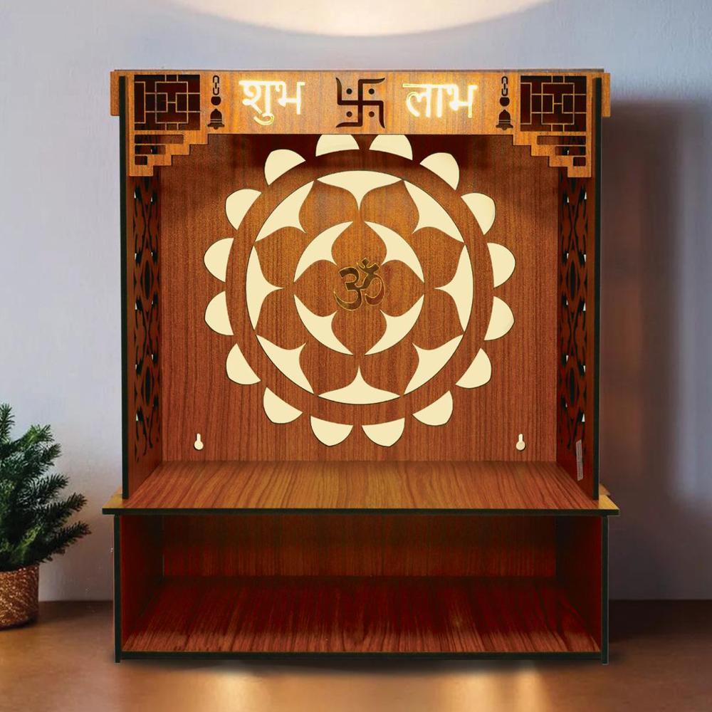 Wooden Laminated Modern Temple with Decorative jali