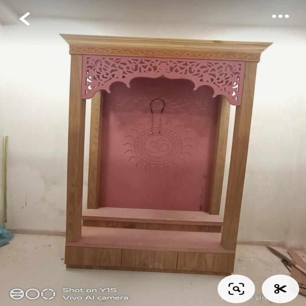 Wooden Laminated Modern Temple with Decorative jali
