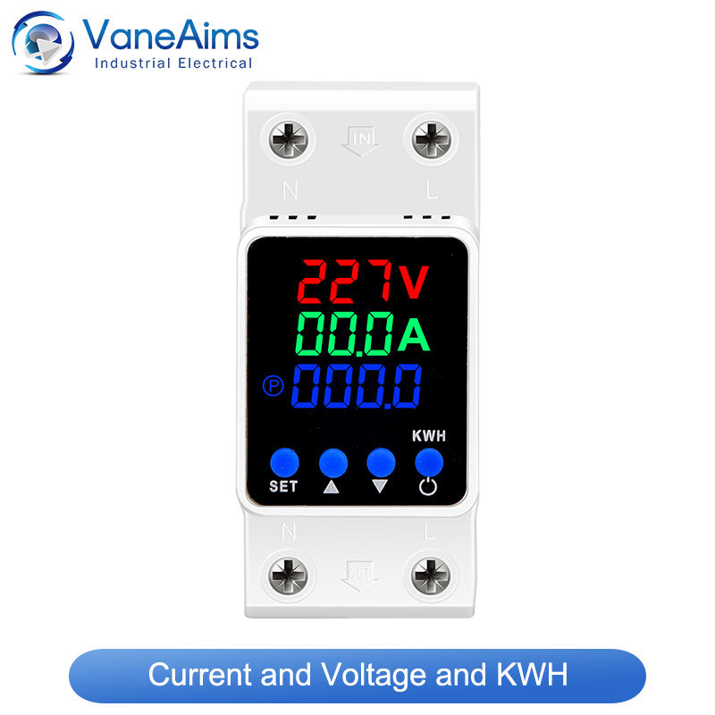 220v 63a Single Phase Digital Dual Display Adjustable Voltage Current Protector Device - Features: Premium Quality