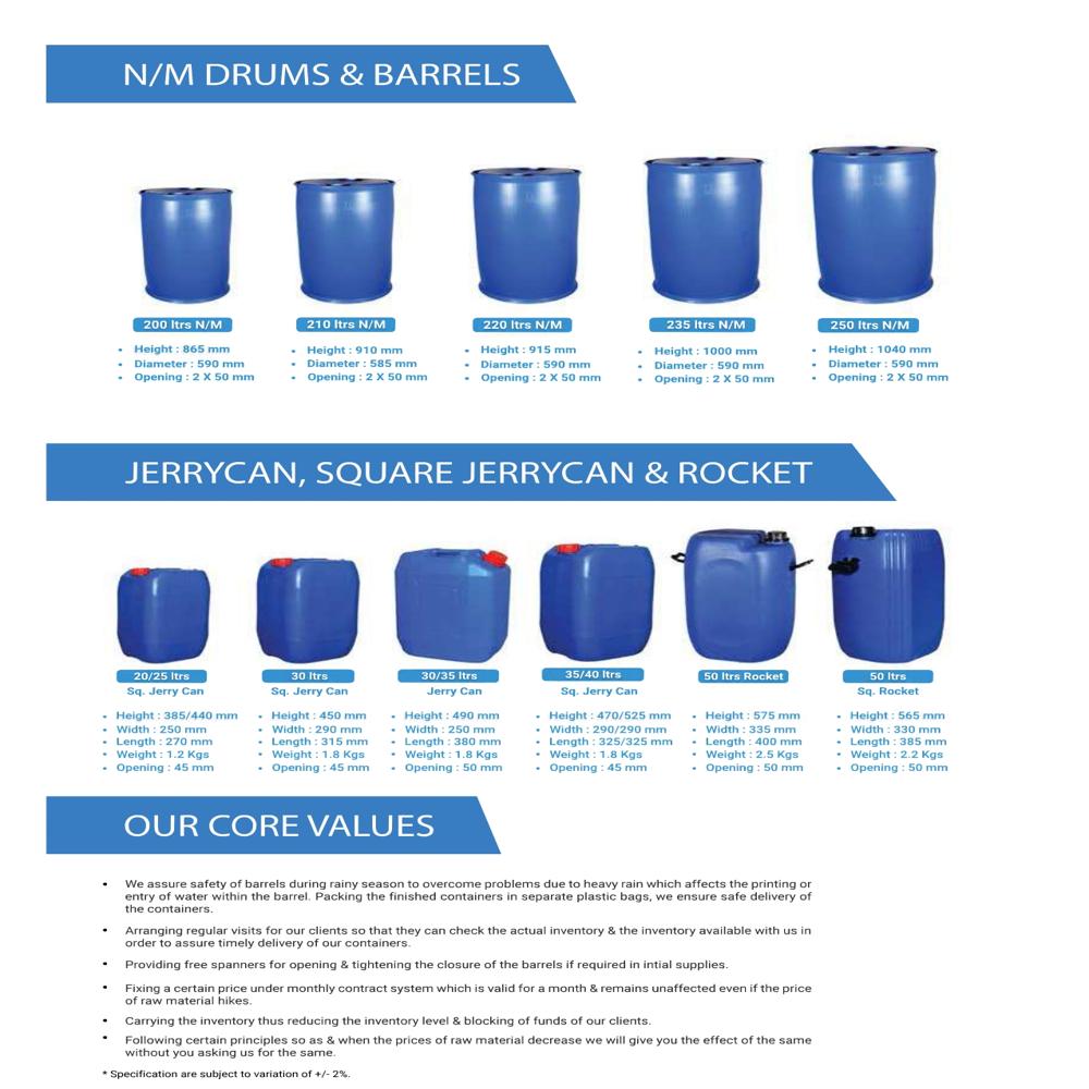 210 Ltrs N/m Hdpe Barrel / Drum - Color: Blue