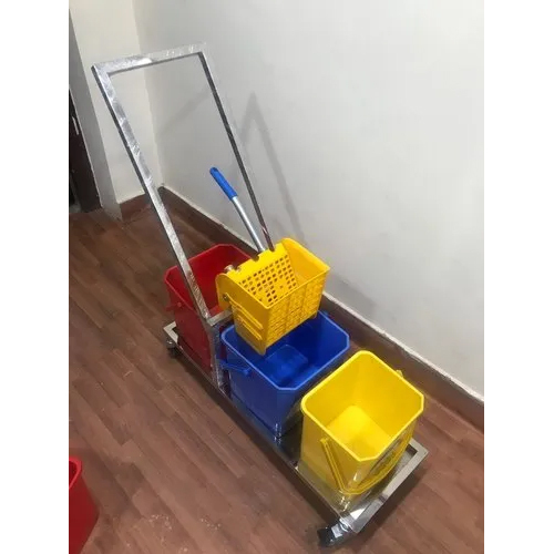 Wringer Mop Trolley - Color: Blue & Red